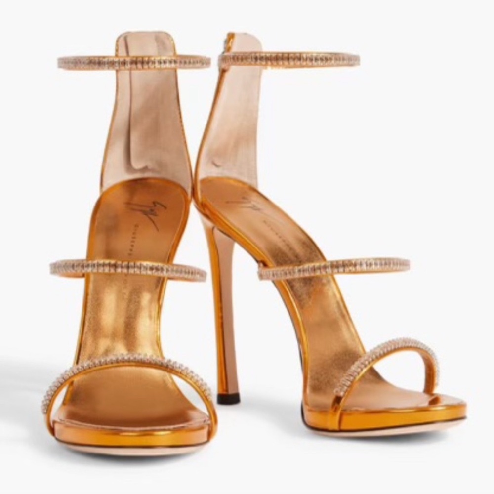 Giuseppe Zanotti Gold Strappy Heels